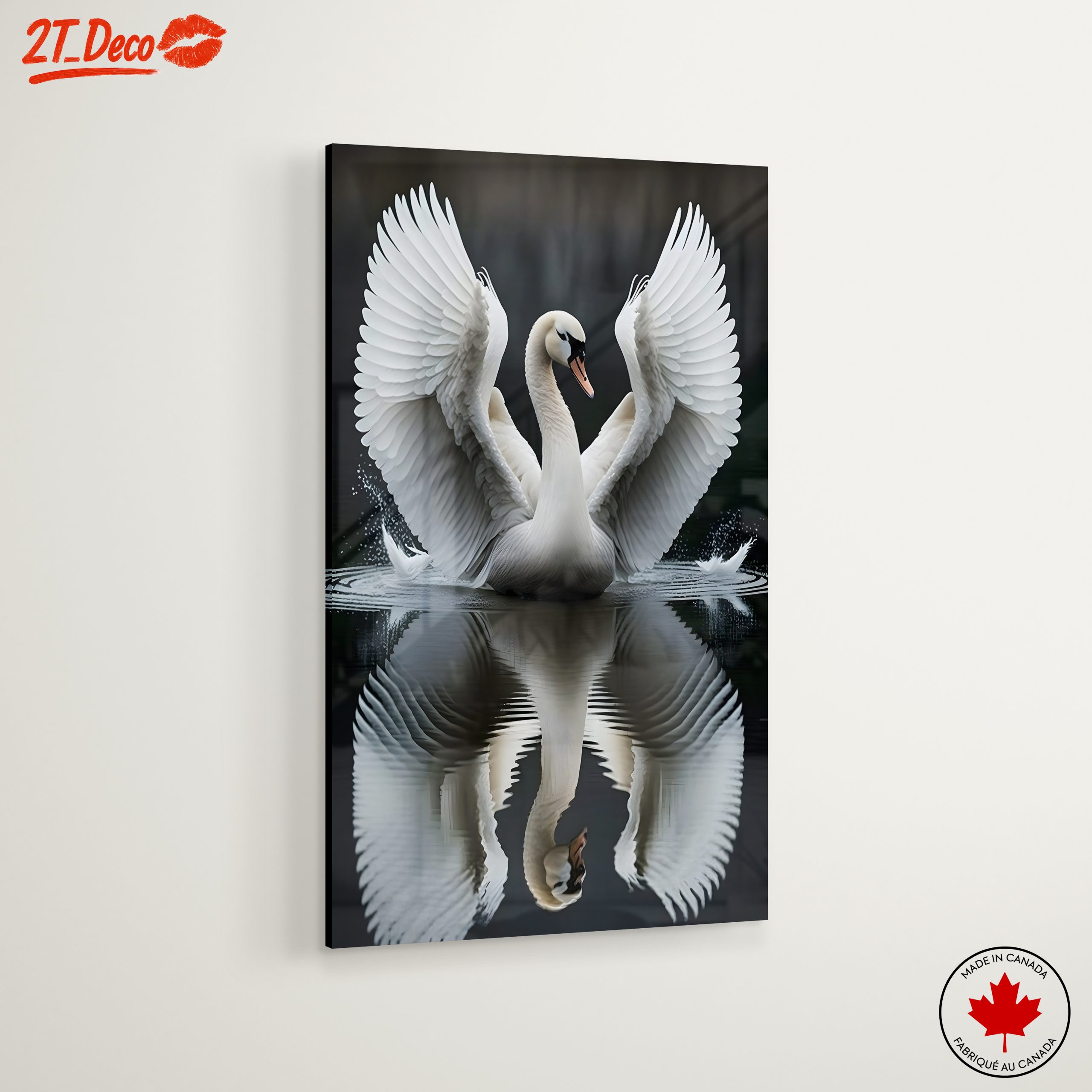 Elegant Swan with Wings Spread - Image 6