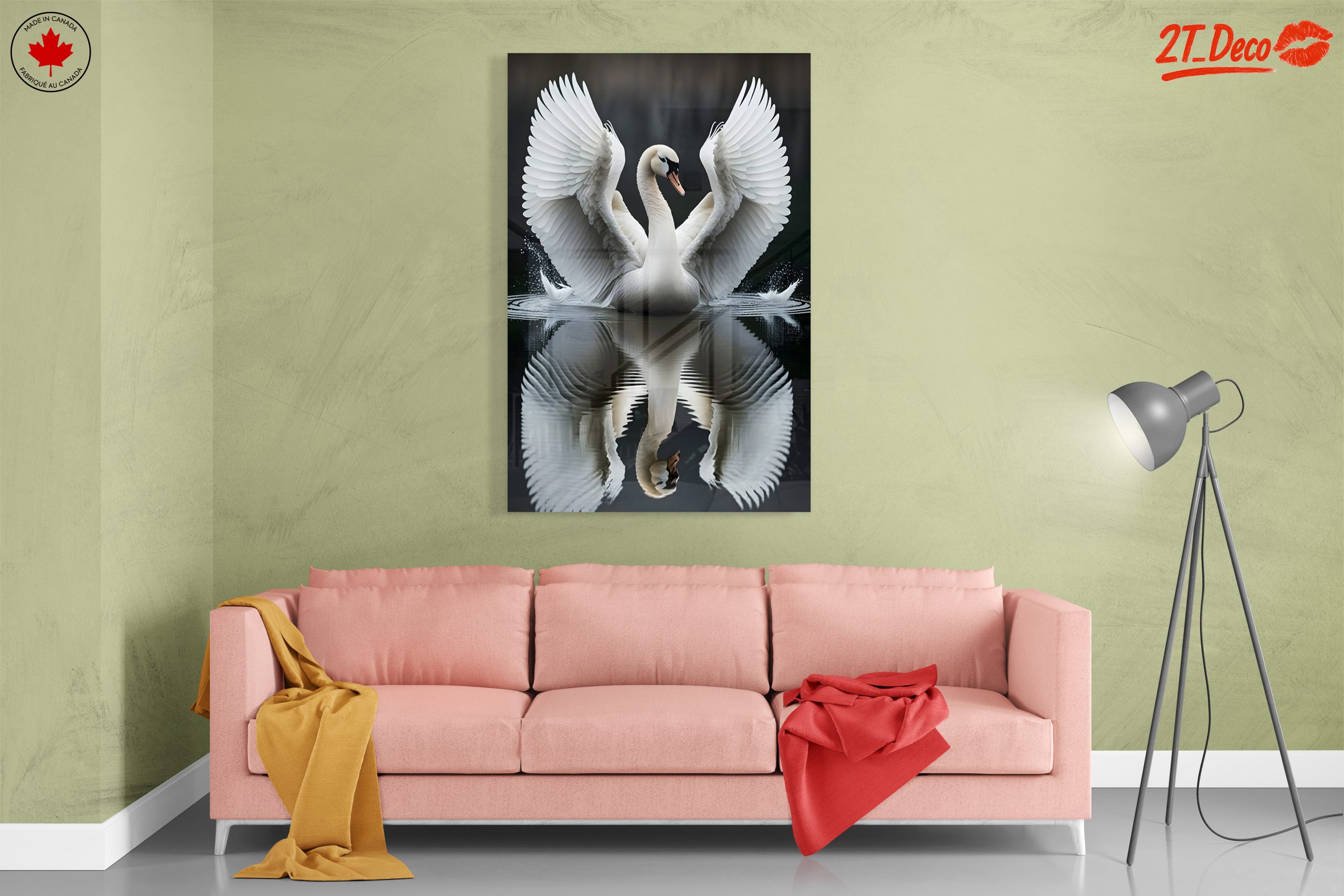 Elegant Swan with Wings Spread - Image 7
