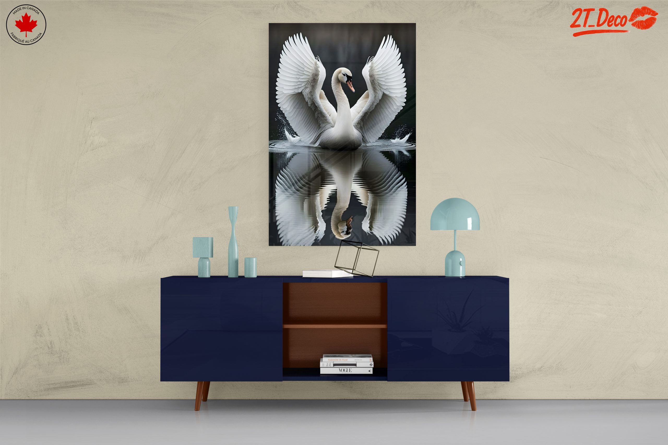 Elegant Swan with Wings Spread - Image 8