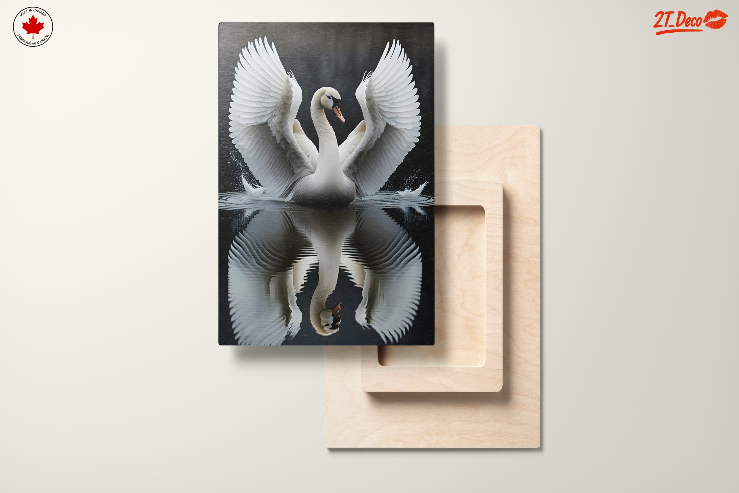 Elegant Swan with Wings Spread - Image 11