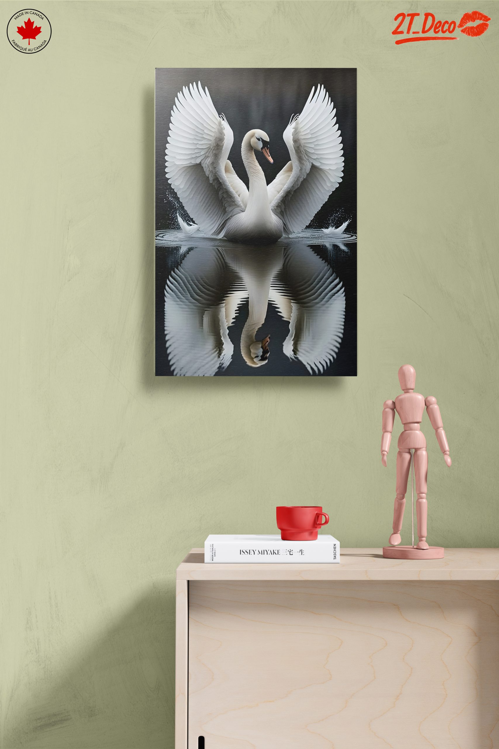 Elegant Swan with Wings Spread - Image 14