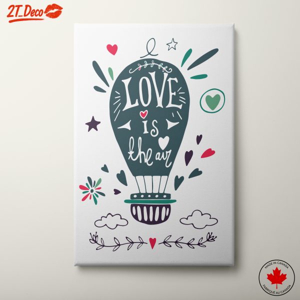 Whimsical Hot Air Balloon Love Illustration