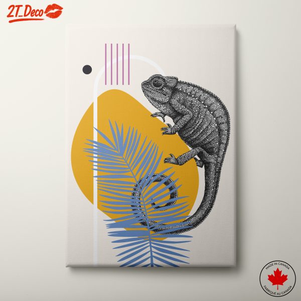 Stylized Geometric Lizard Art