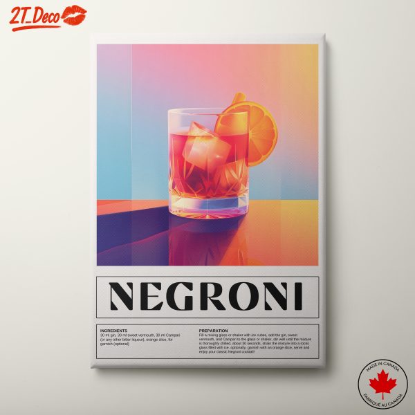 Negroni Cocktail Art with Ingredients