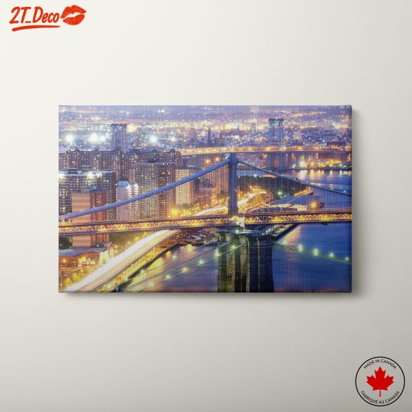 Nighttime Cityscape with Bridges