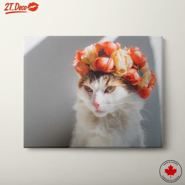 Elegant Cat With Flower Crown