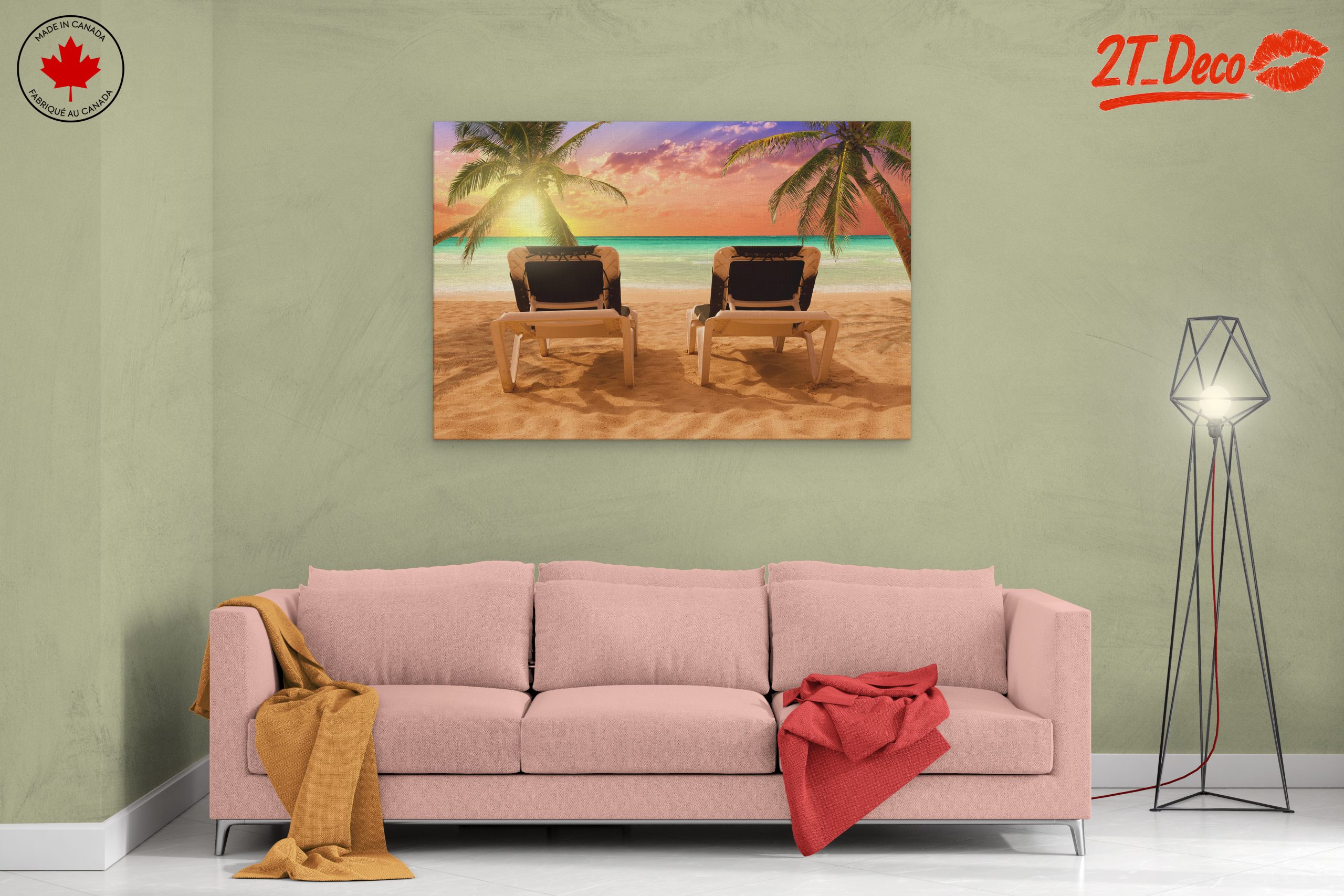 Coastal Beach Sunset with Palm Trees - Image 2