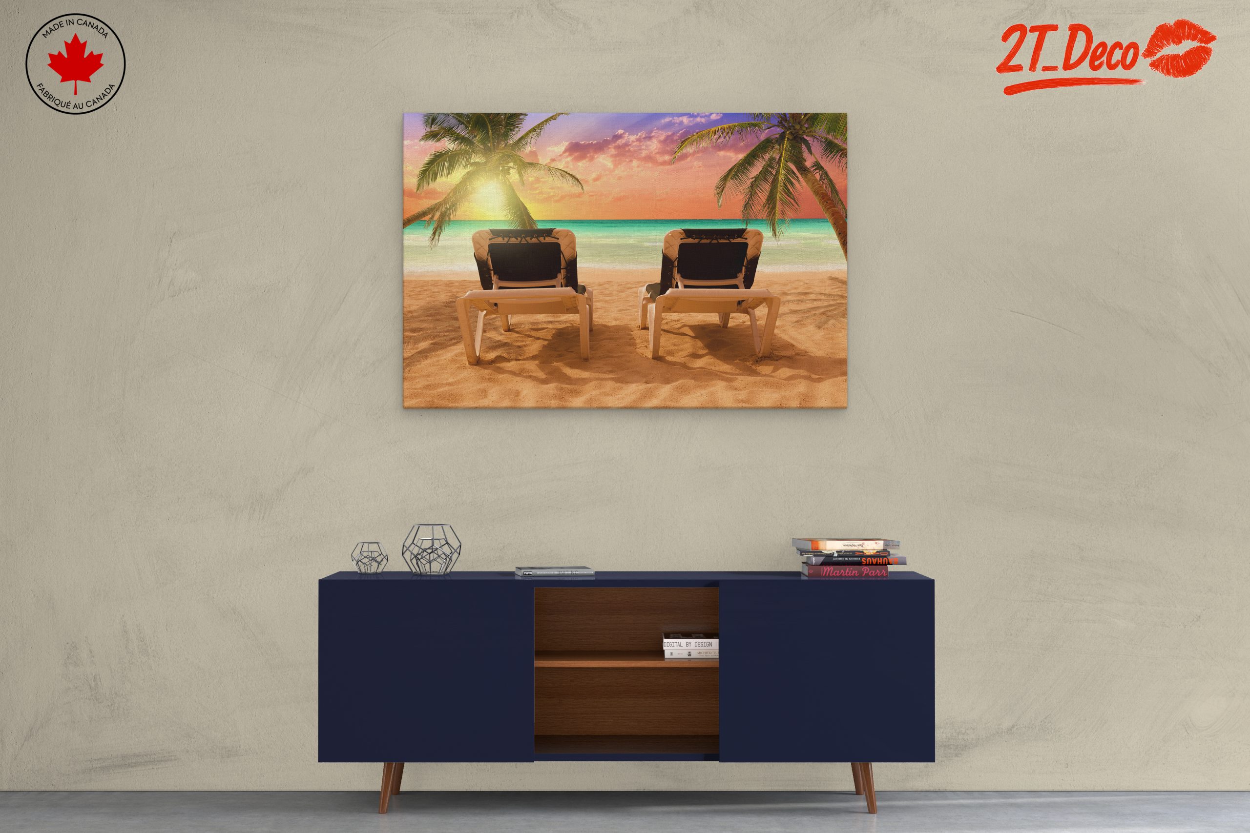 Coastal Beach Sunset with Palm Trees - Image 3