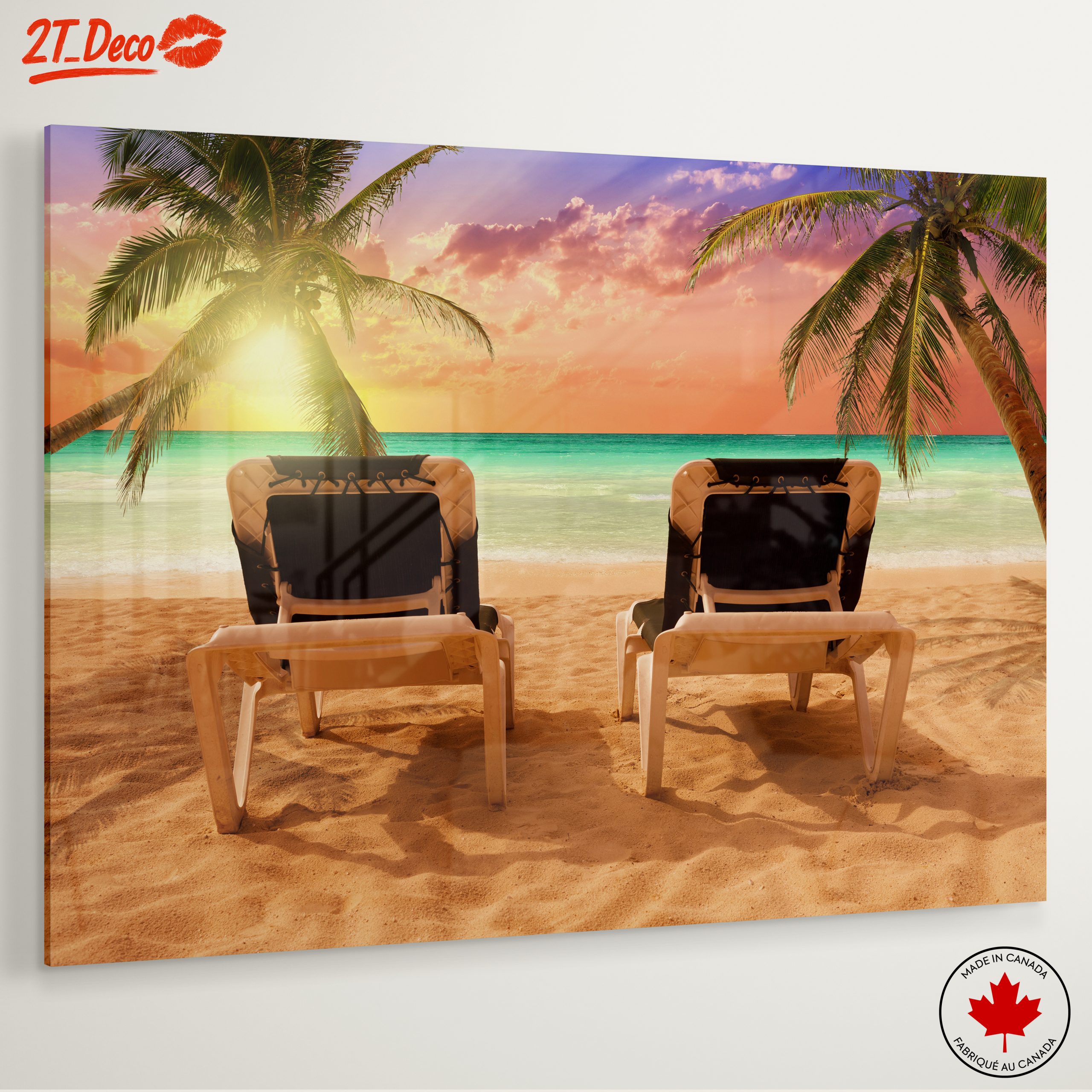 Coastal Beach Sunset with Palm Trees - Image 6