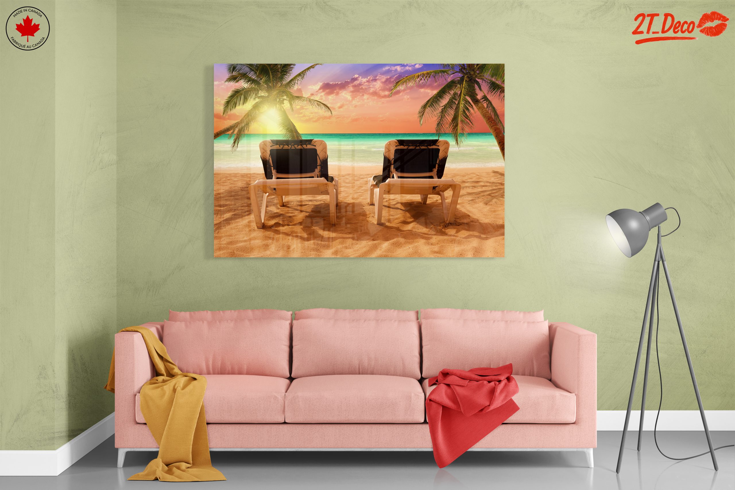 Coastal Beach Sunset with Palm Trees - Image 7