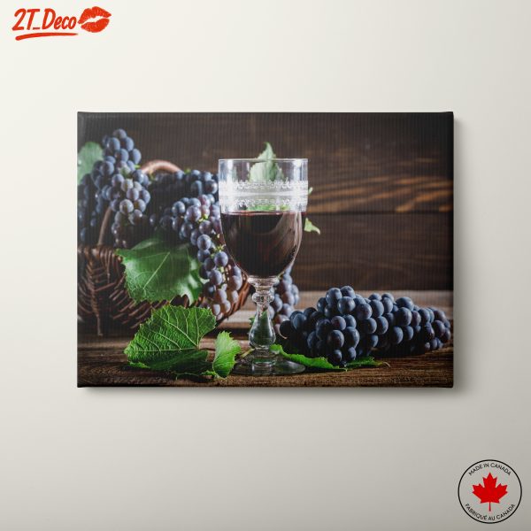 Wine Glass and Grapes Still Life Art