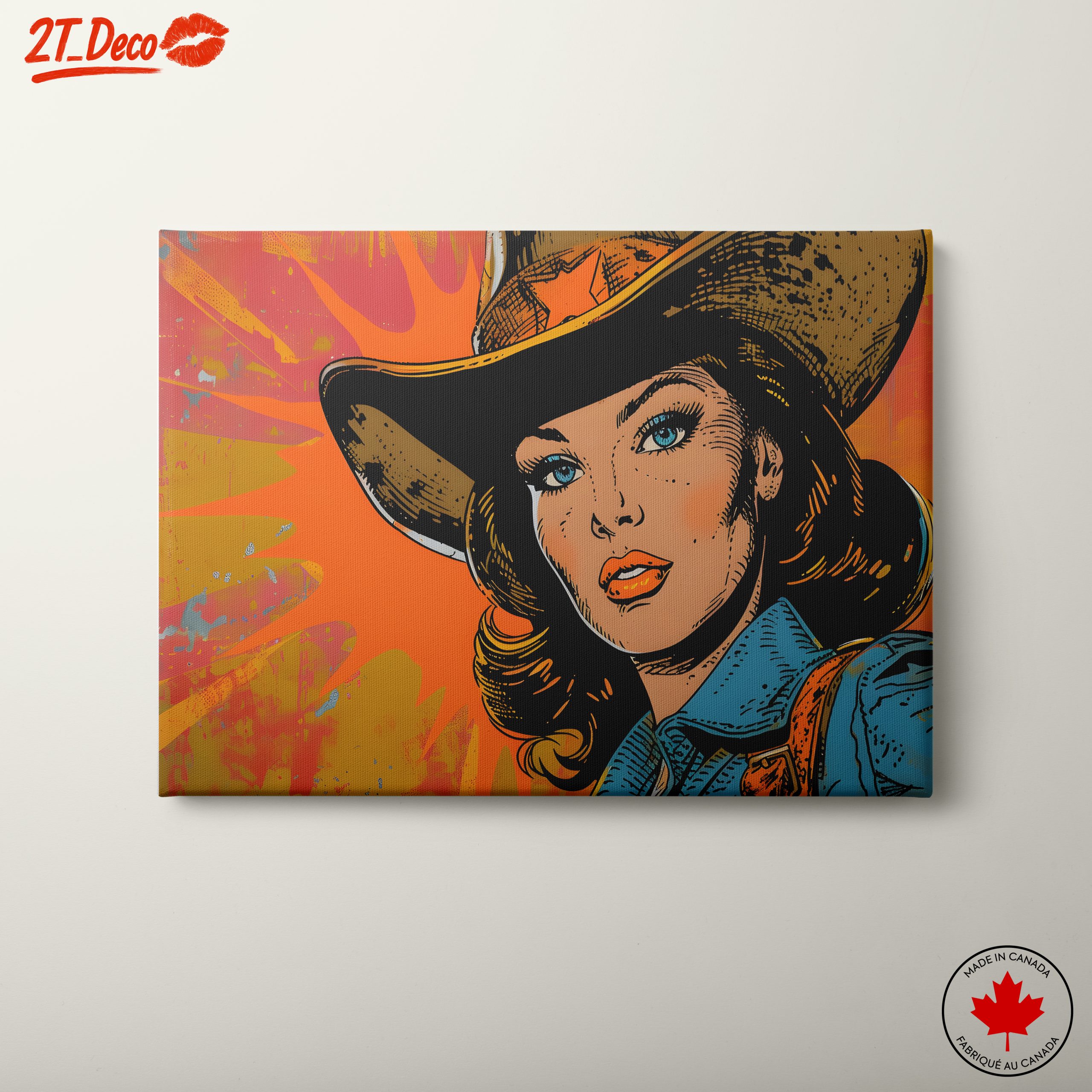 Vintage Cowgirl Style Pop Art
