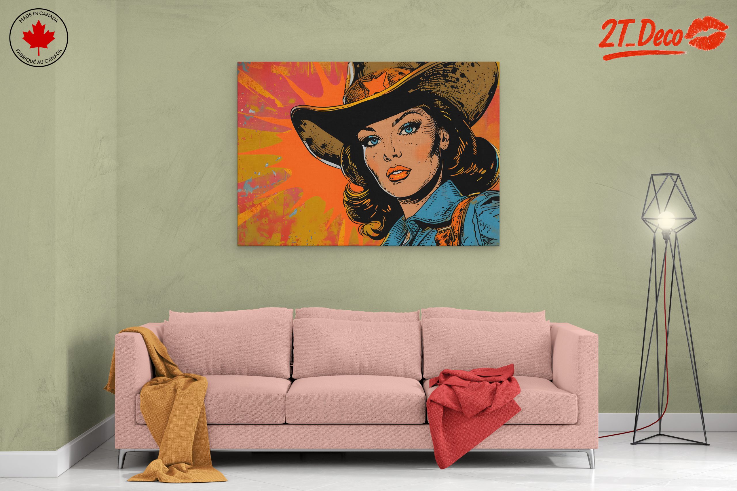 Vintage Cowgirl Style Pop Art - Image 2