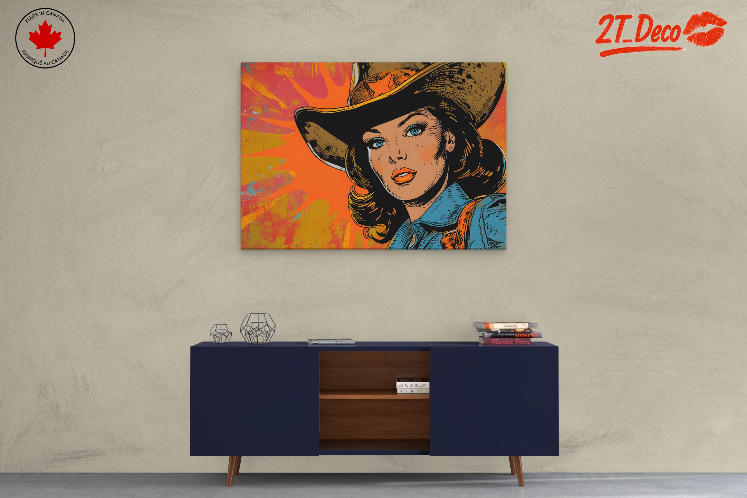 Vintage Cowgirl Style Pop Art - Image 3