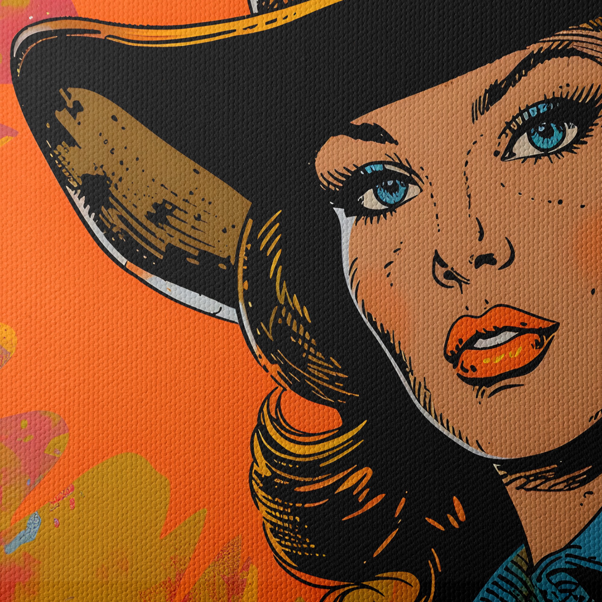 Vintage Cowgirl Style Pop Art - Image 4