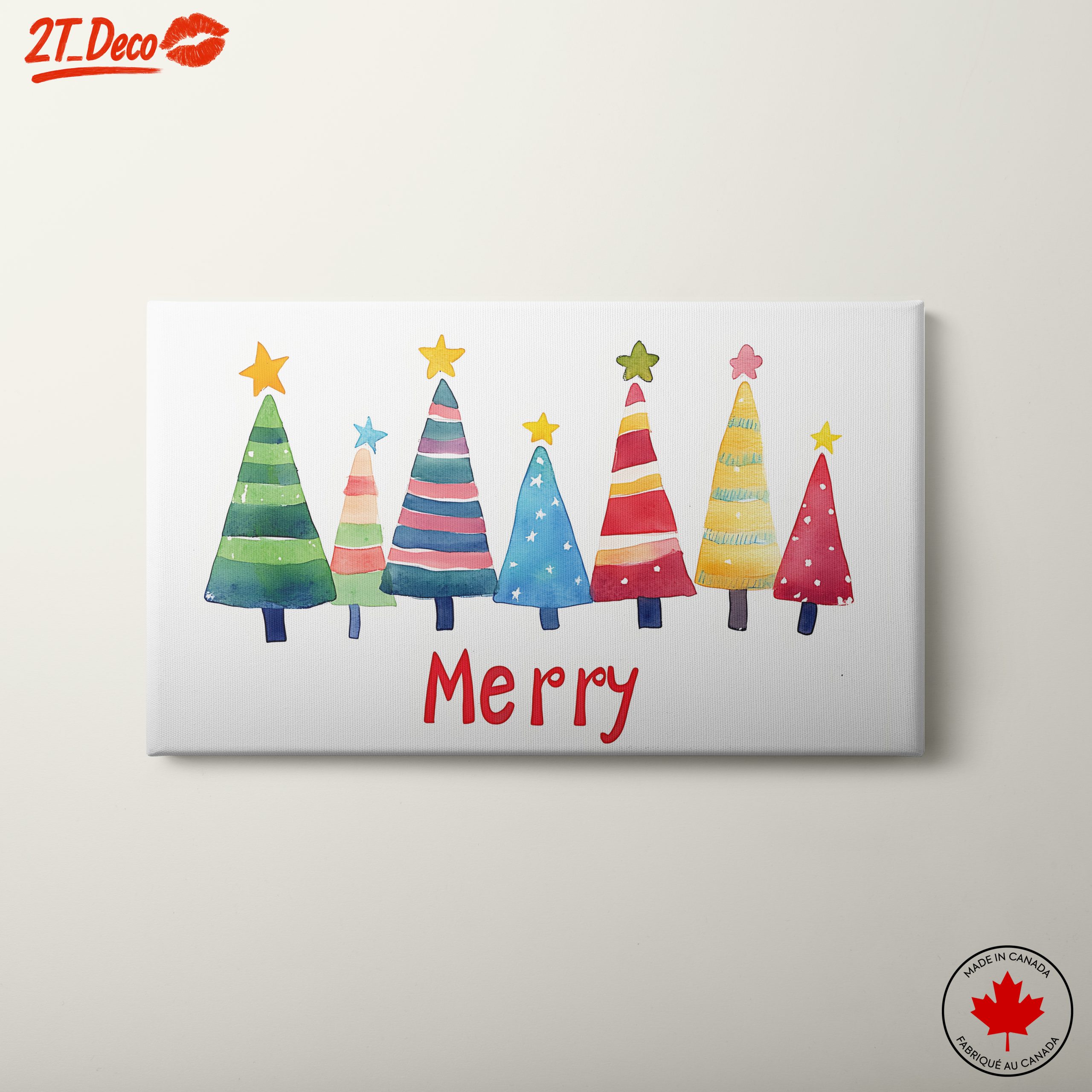 Colorful Christmas Trees in Festive Style