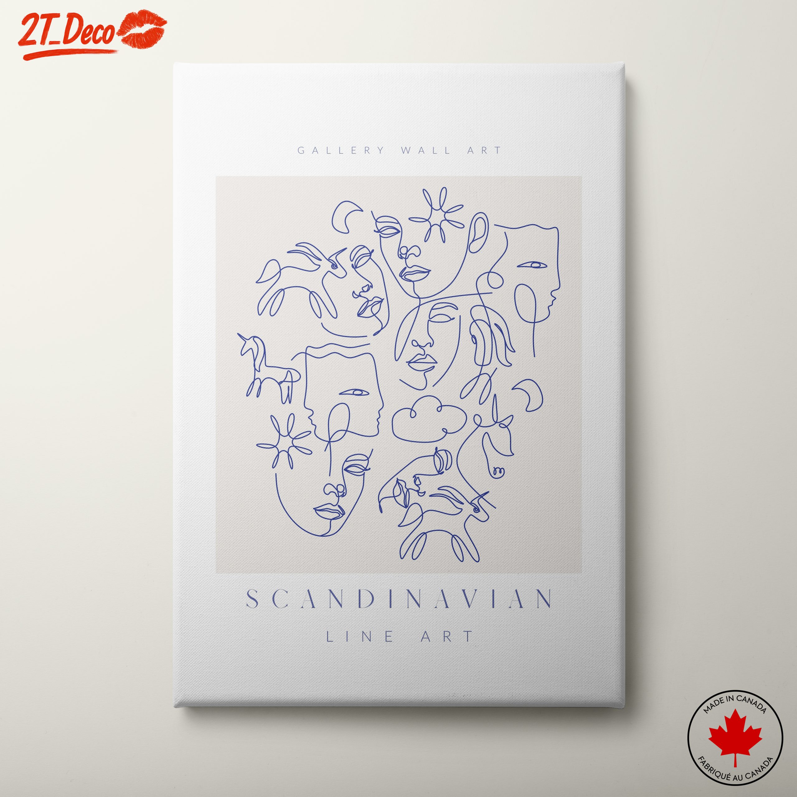 Scandinavian Style Line Art of Faces