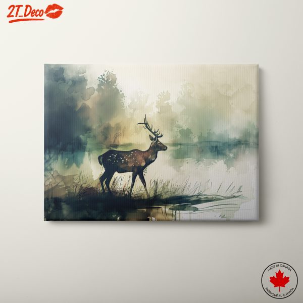 Artistic Deer in Natural Landscape