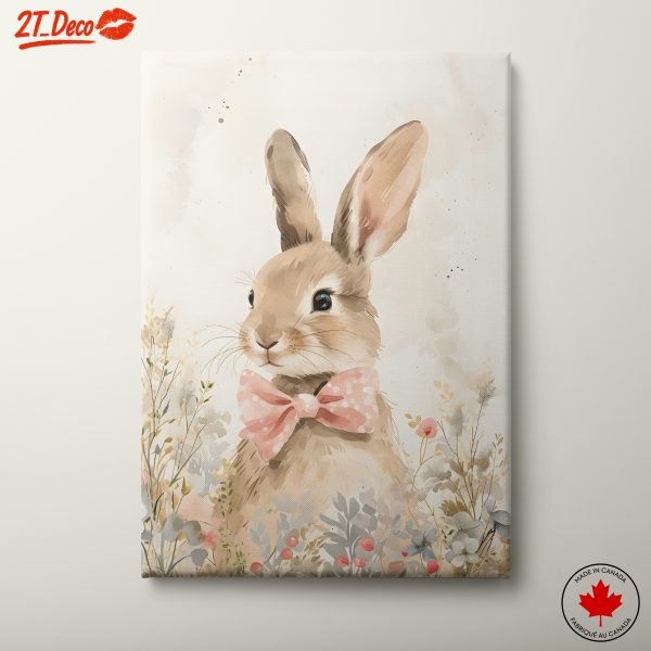 Charming Rabbit in Floral Watercolor