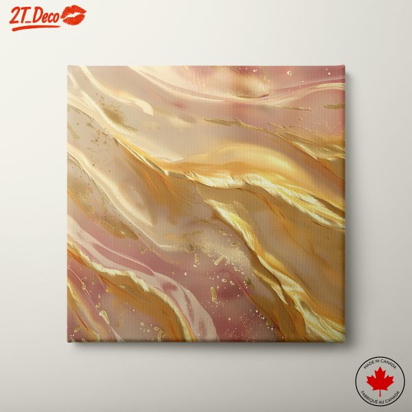 Elegant Gold and Pink Abstract Art