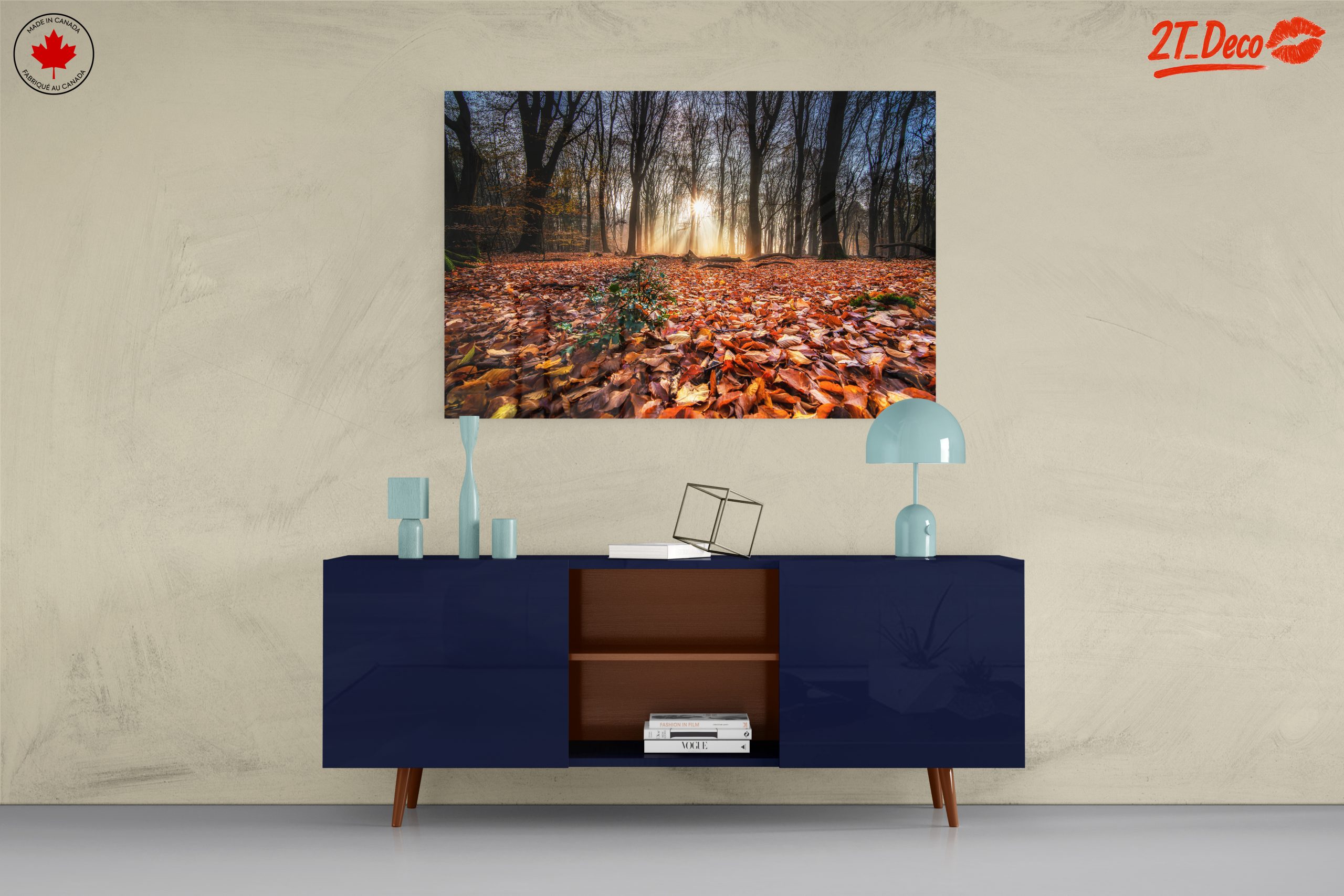Sunlit Forest Pathway in Autumn - Image 8