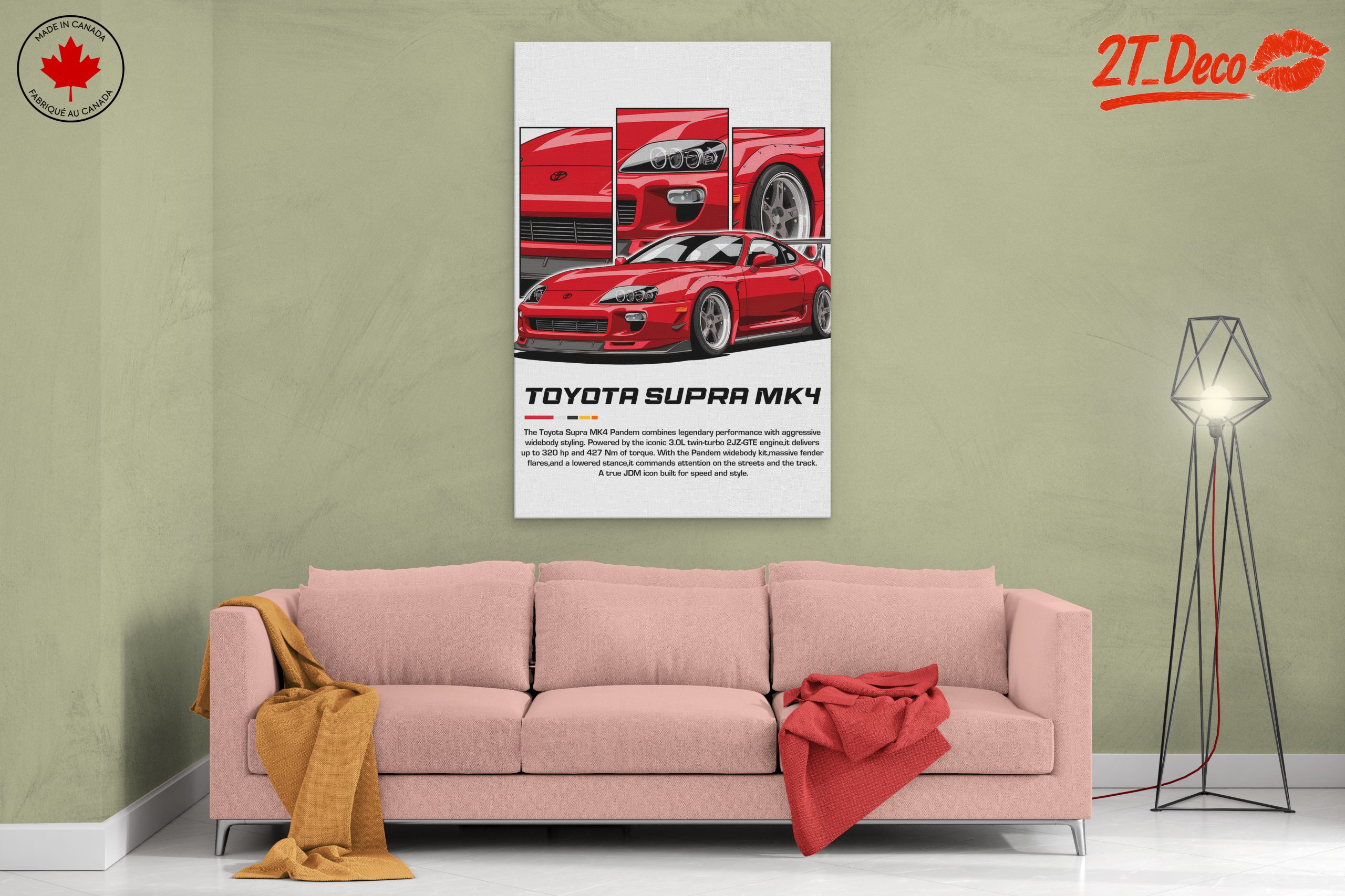 Stylized Toyota Supra MK4 Artwork - Image 2