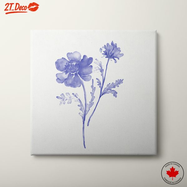 Elegant Floral Artwork in Blue