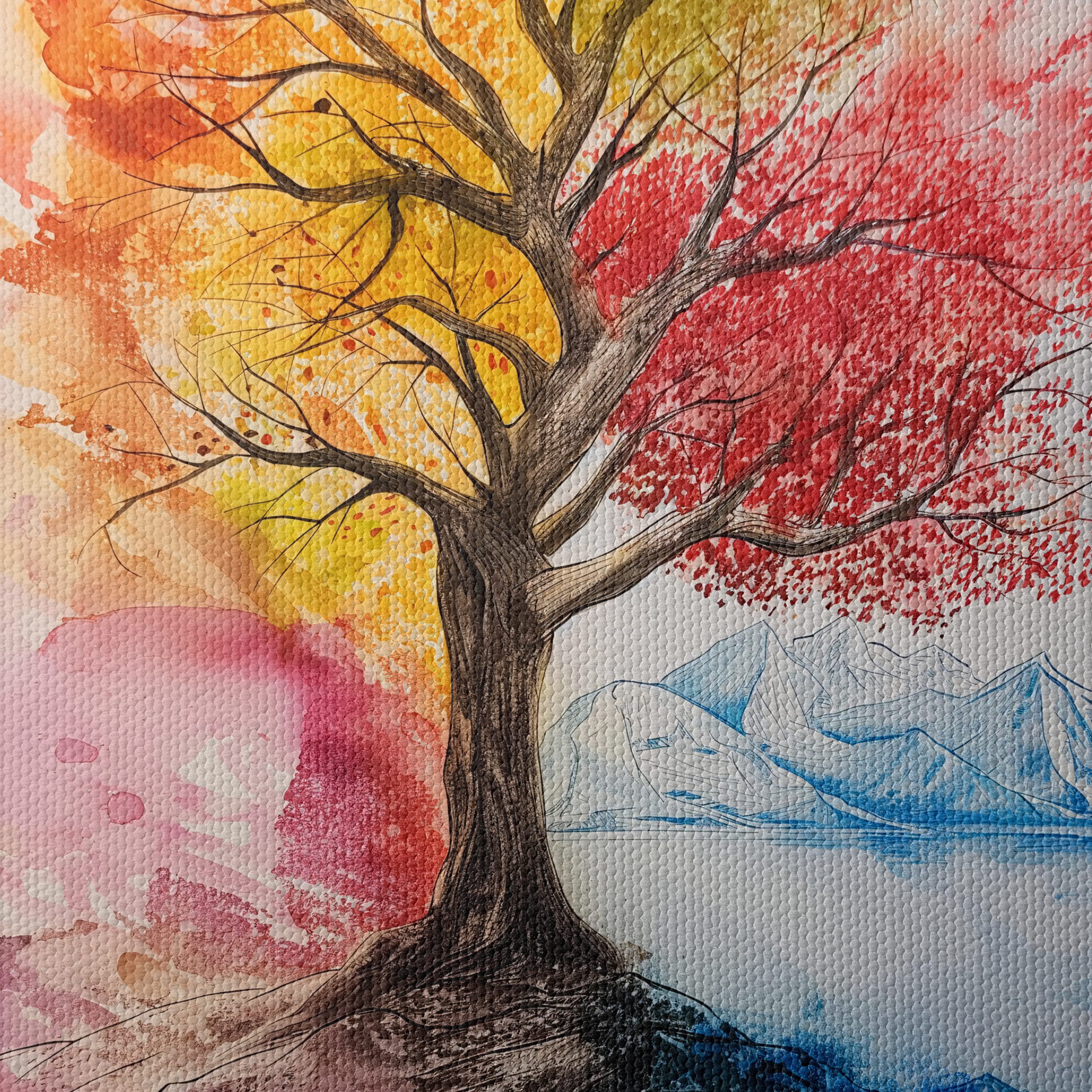 Vibrant Autumn Landscape with Colorful Tree - Image 4