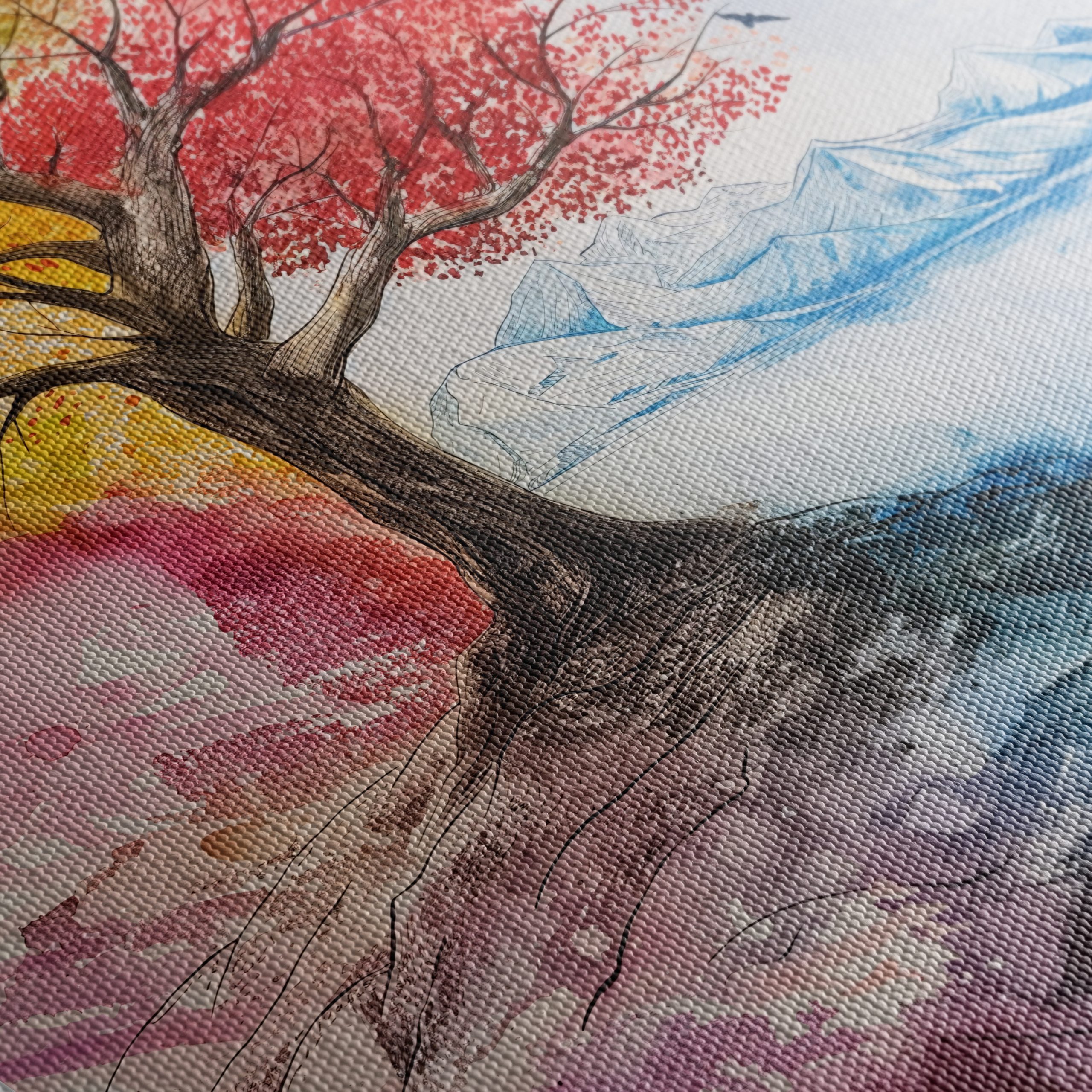Vibrant Autumn Landscape with Colorful Tree - Image 5