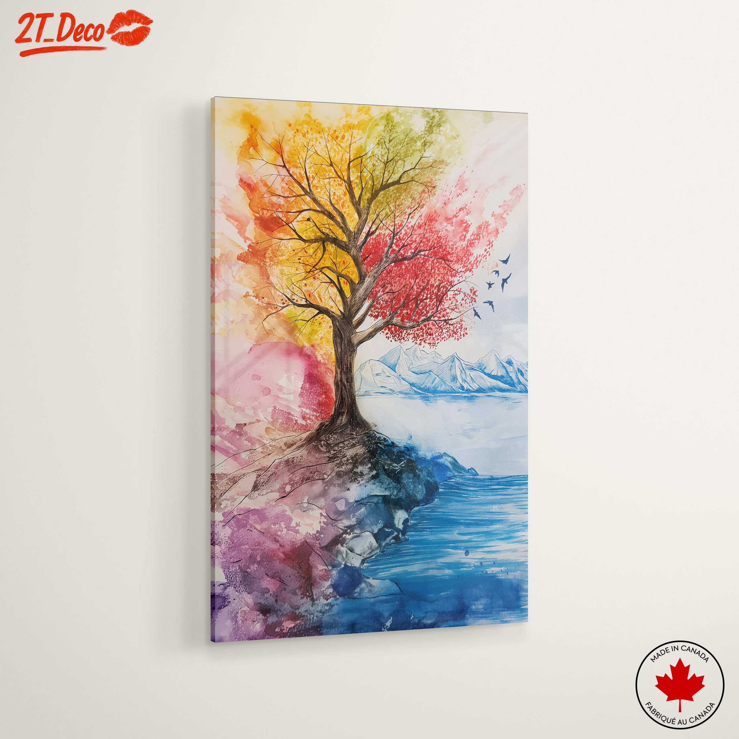 Vibrant Autumn Landscape with Colorful Tree - Image 6