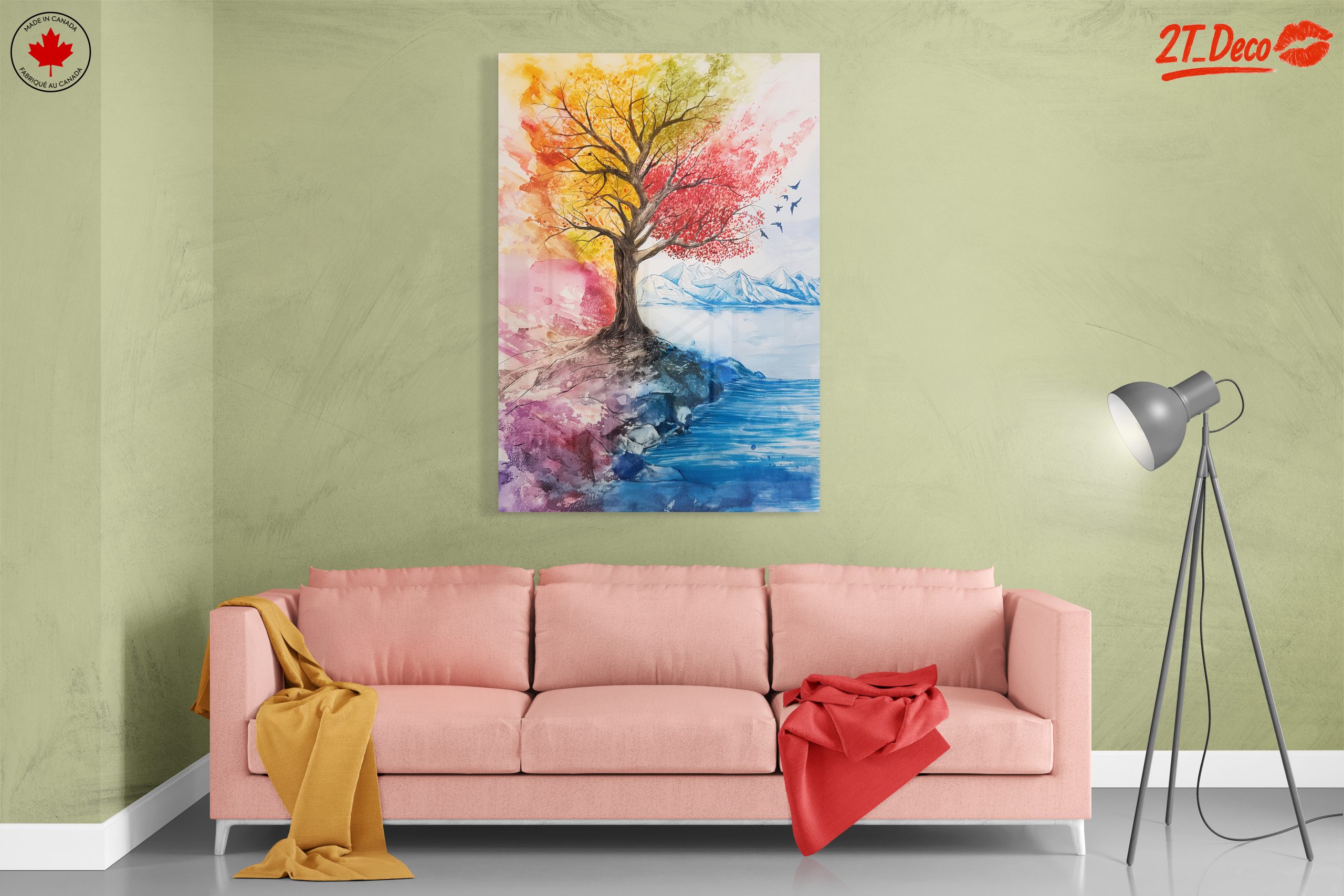 Vibrant Autumn Landscape with Colorful Tree - Image 7