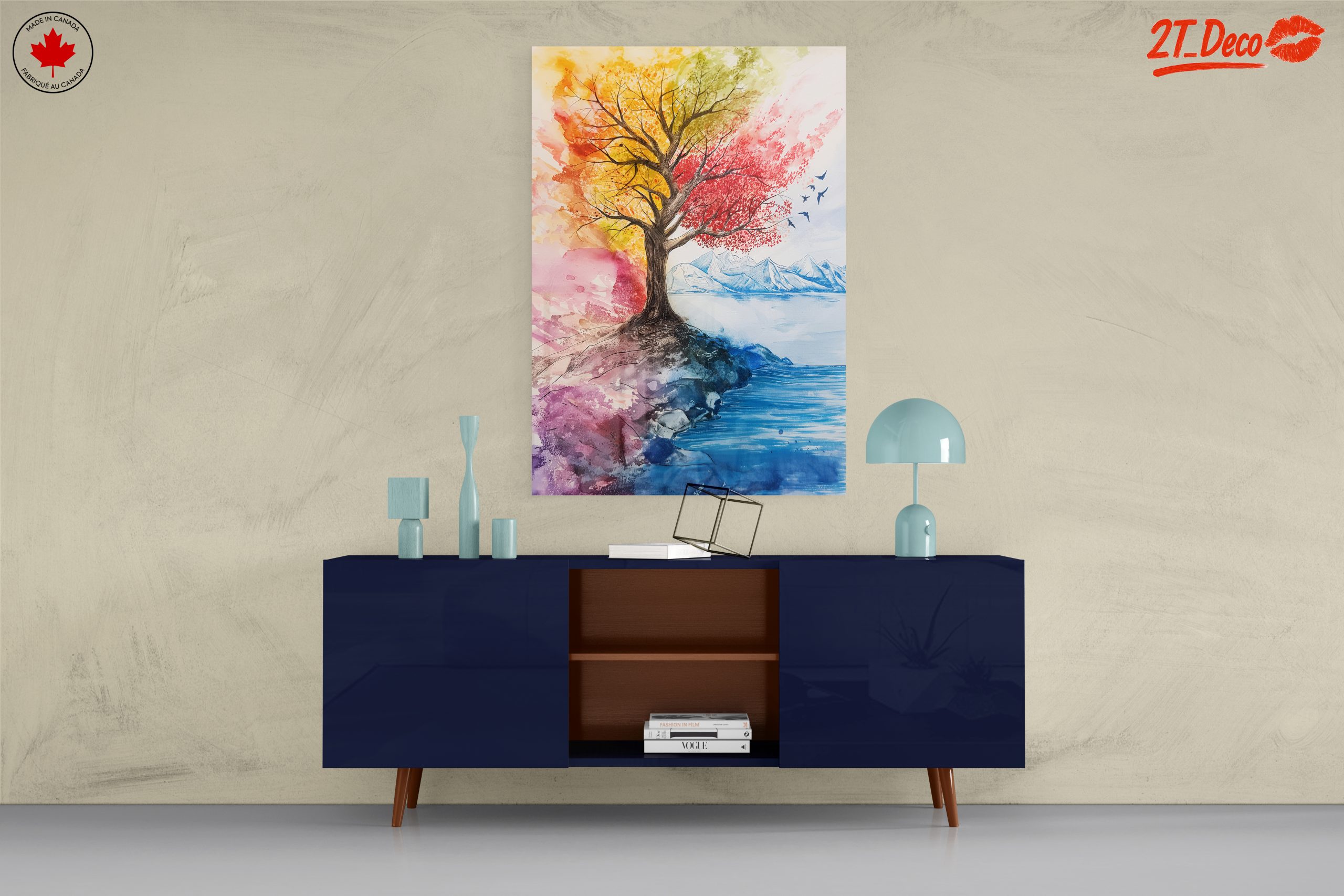 Vibrant Autumn Landscape with Colorful Tree - Image 8