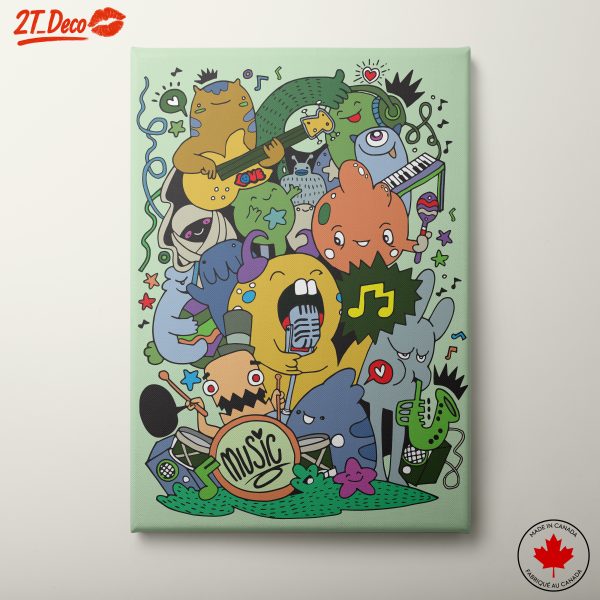 Colorful Playful Music Creatures Artwork