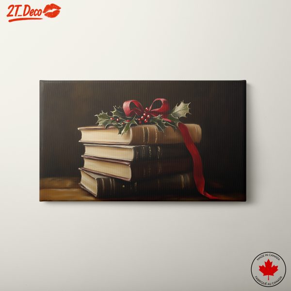 Festive Holiday Book Arrangement for Home Decor