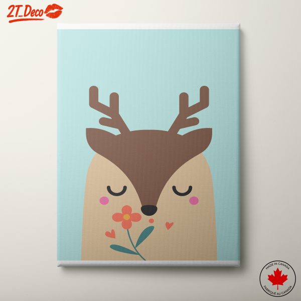 Cute Animal Artwork with Flower