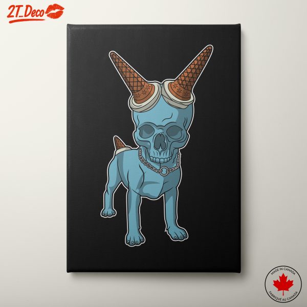 Playful Dog Illustration with Ice Cream