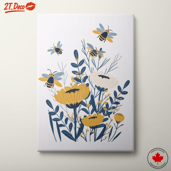 Floral Design with Bees and Nature Elements