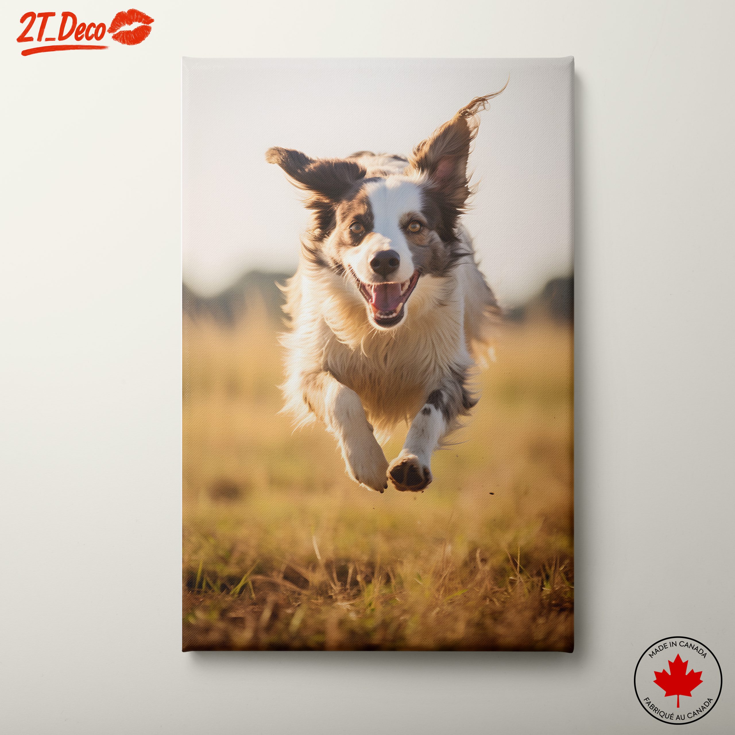 Playful Dog Running in Nature