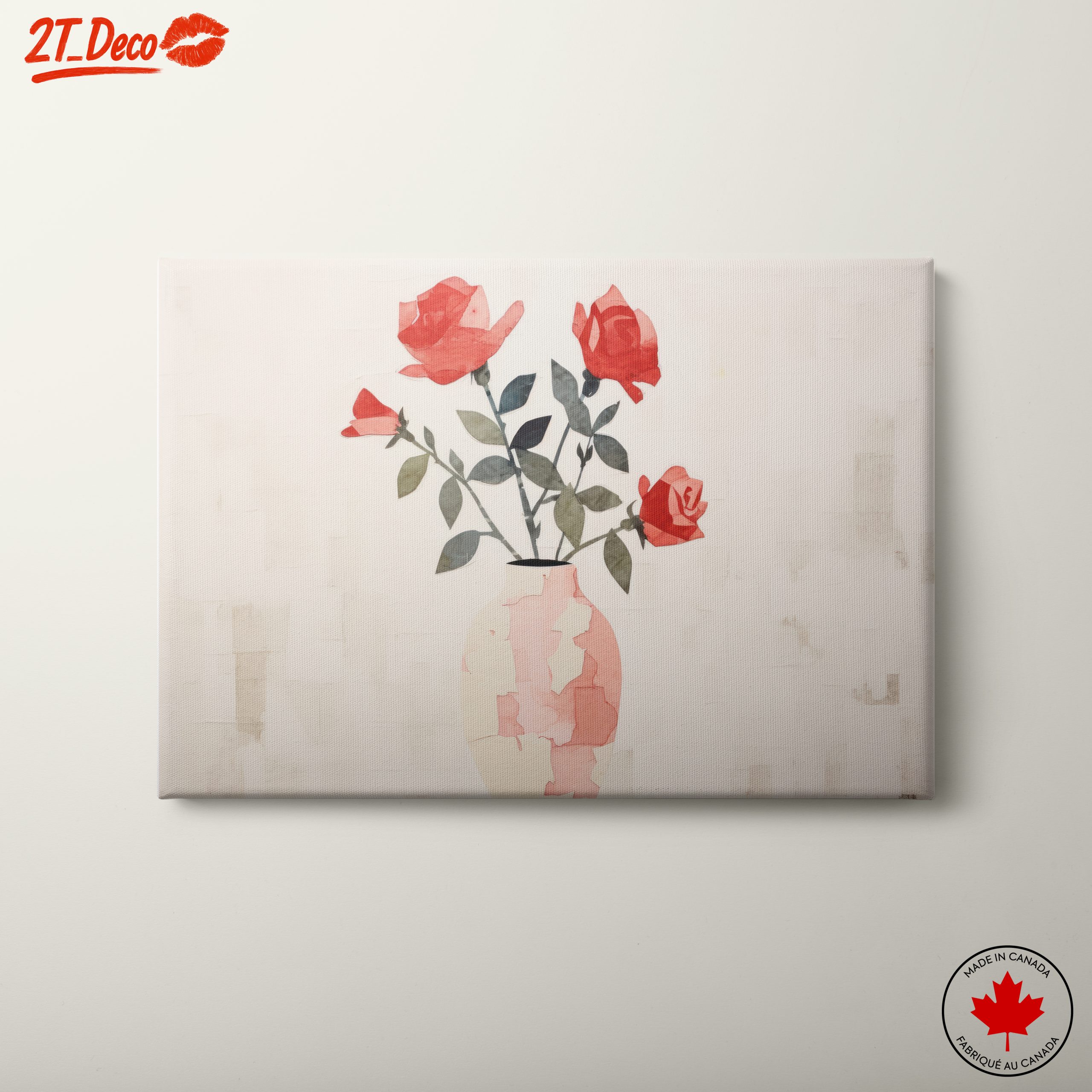 Stylized Rose Bouquet in Vase