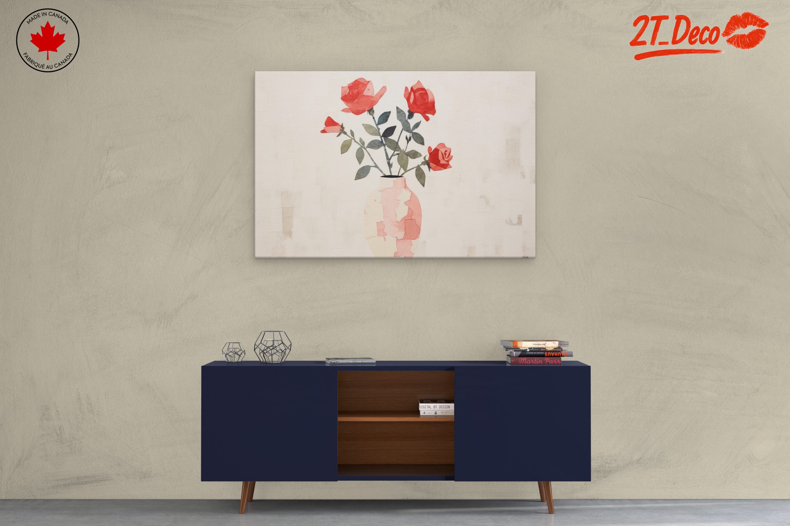 Stylized Rose Bouquet in Vase - Image 3