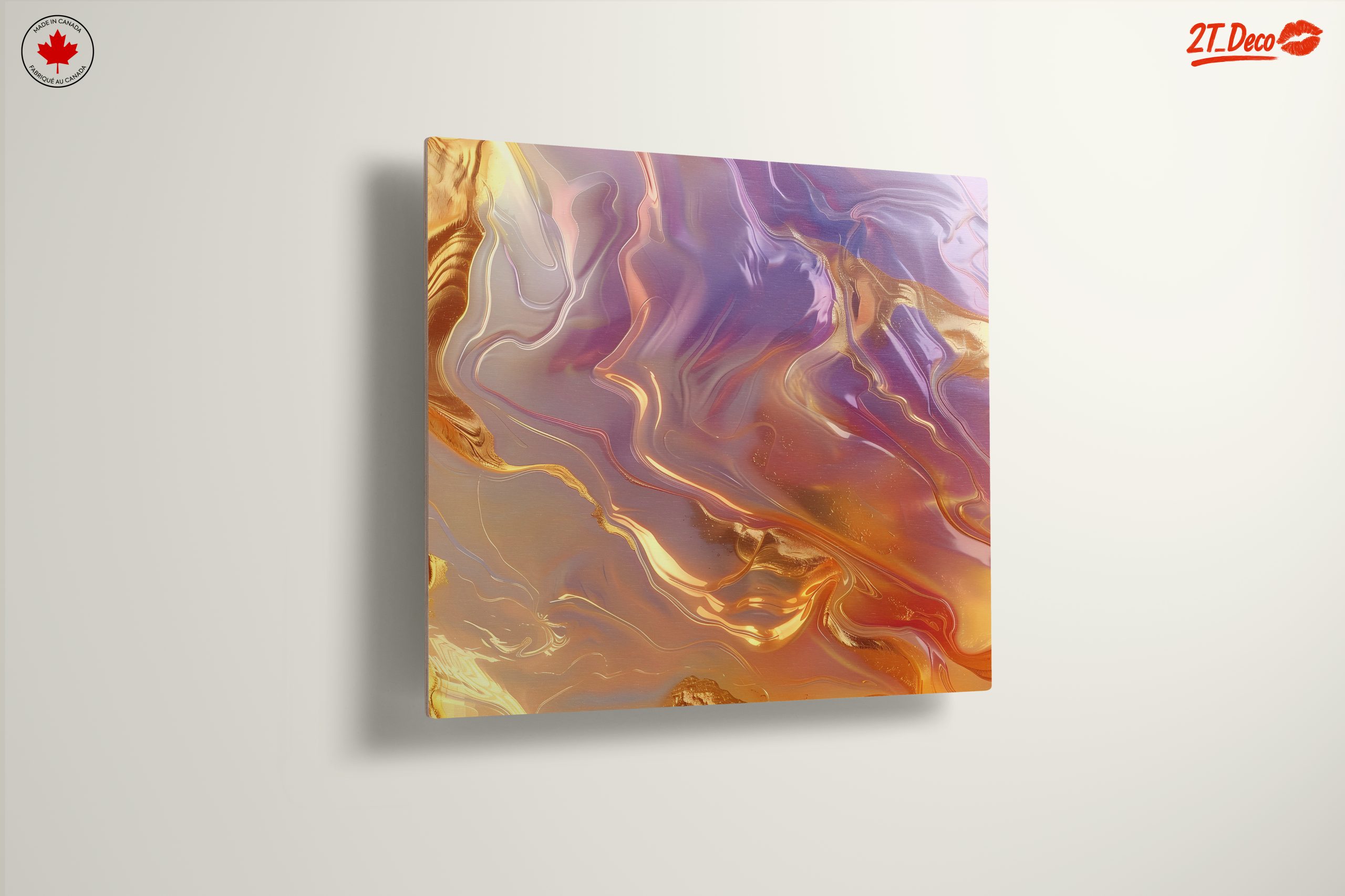 Vibrant Abstract Swirls in Gold and Purple - Image 13