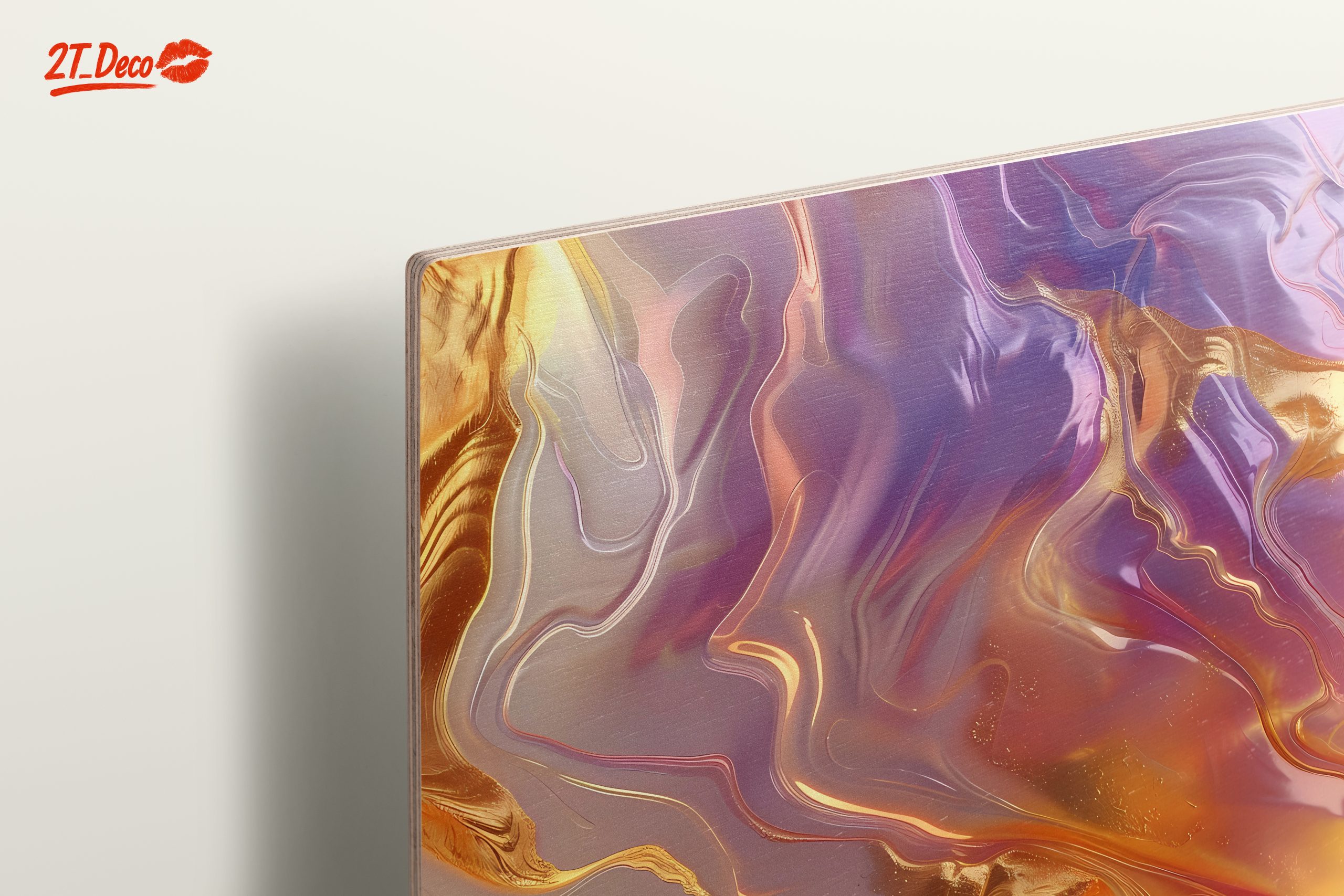 Vibrant Abstract Swirls in Gold and Purple - Image 15