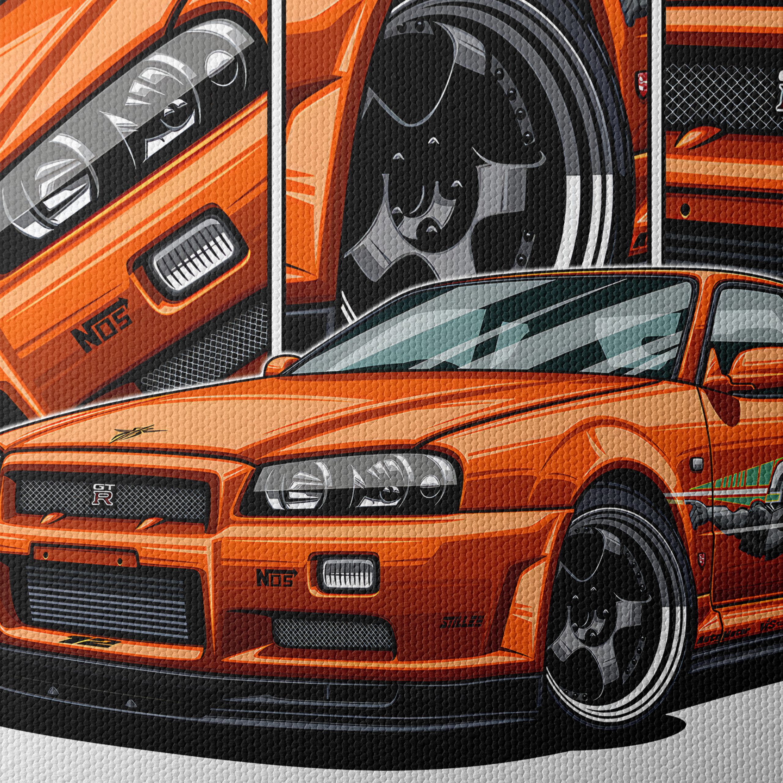 Nissan Skyline R34 GT-R Illustration - Image 4