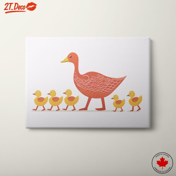 Adorable Mother Duck with Ducklings