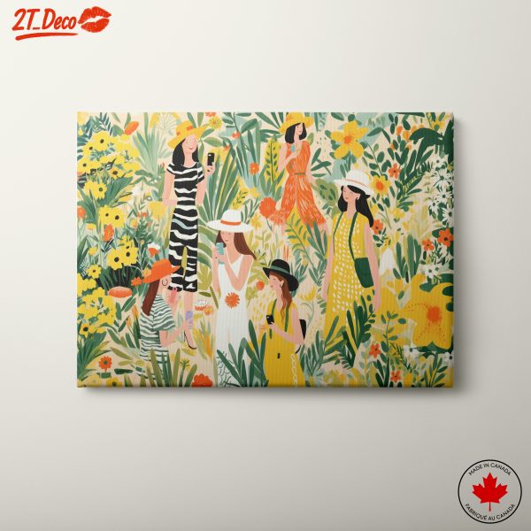 Vibrant Floral Scene with Women in Nature