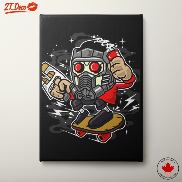 Dynamic Superhero Character on Skateboard