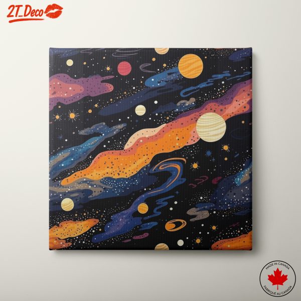 Vibrant Celestial Abstract Art of Space