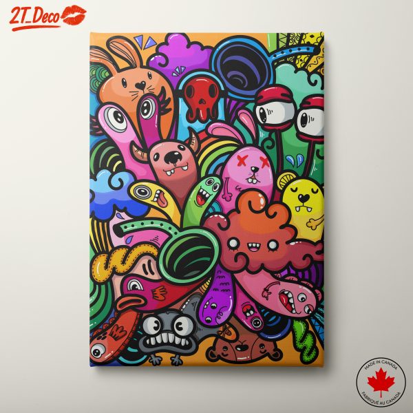 Colorful Playful Cartoon Creatures Art