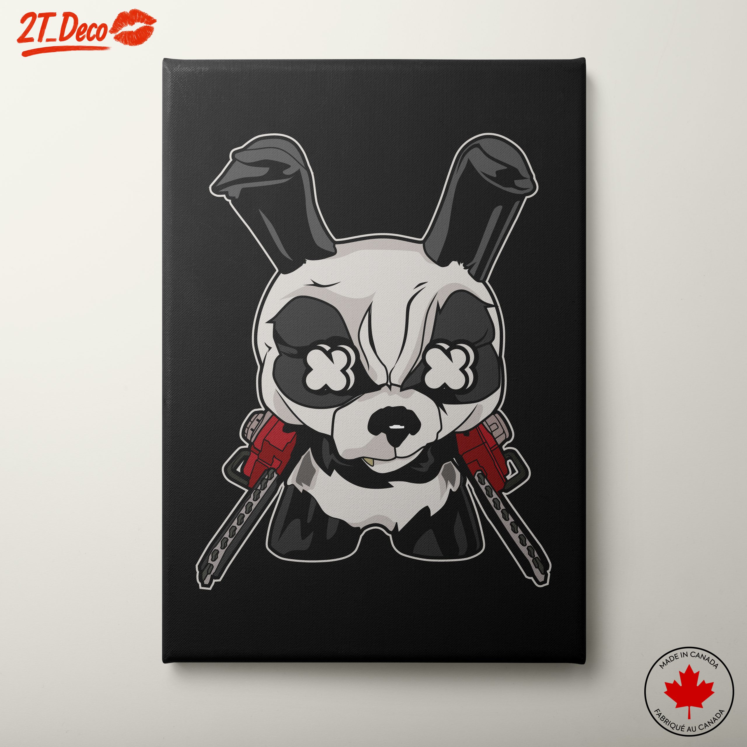 Stylized Panda Character Art with Chainsaws