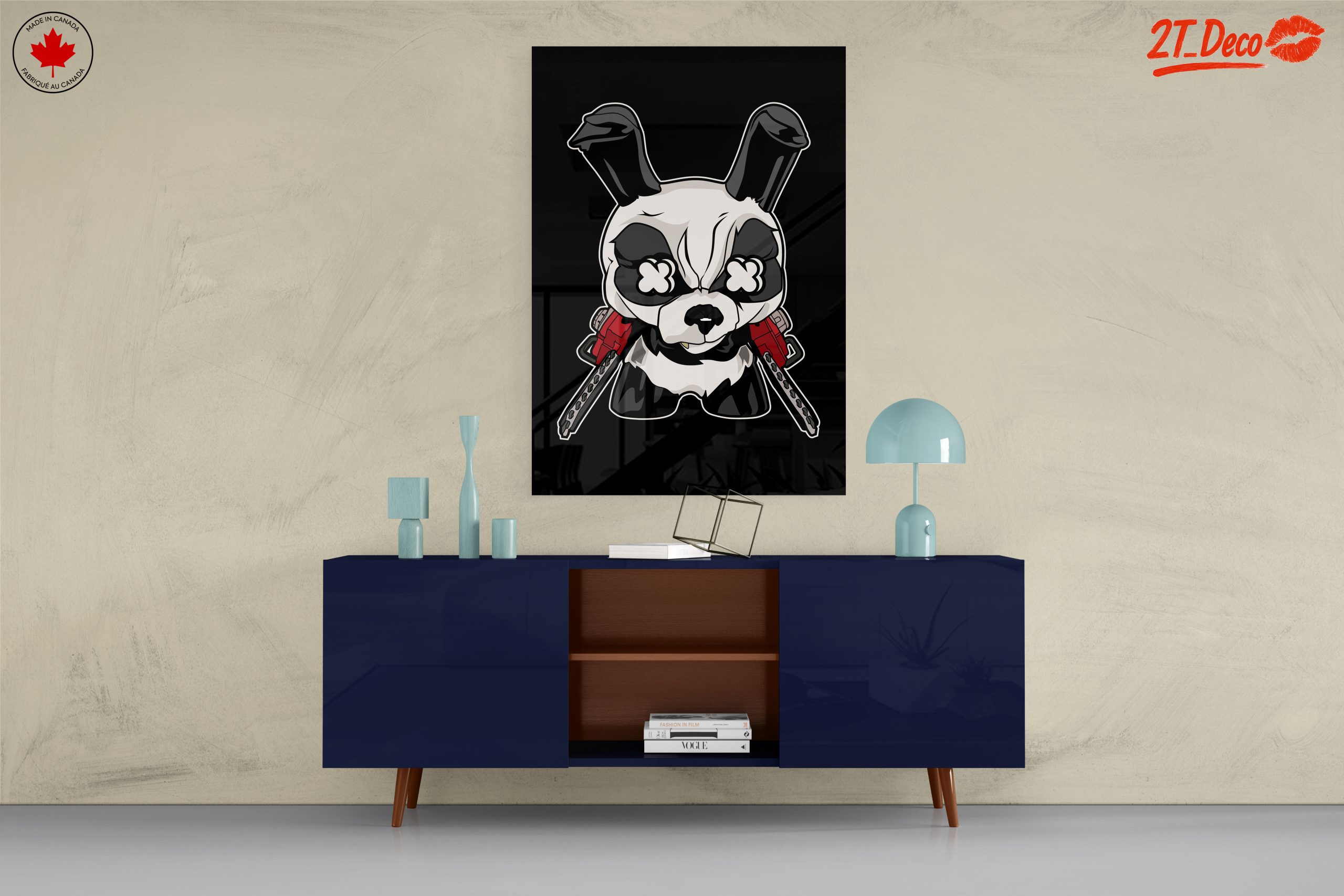 Stylized Panda Character Art with Chainsaws - Image 8